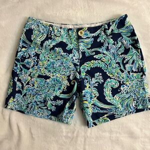 Lilly Pulitzer White and Blue Patterned Shorts
